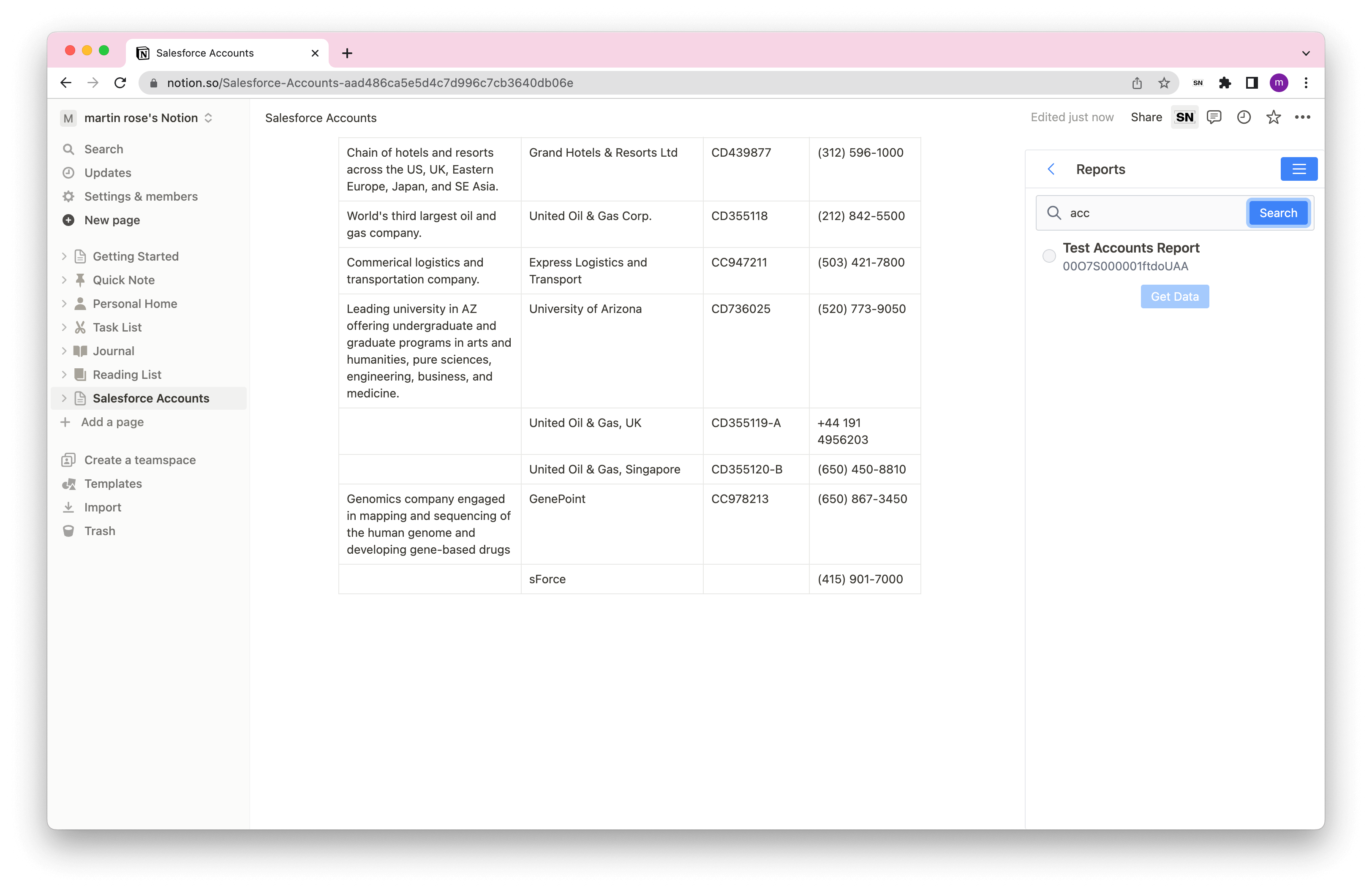 SalesforceToNotion reports import SalesforceToNotion reports import