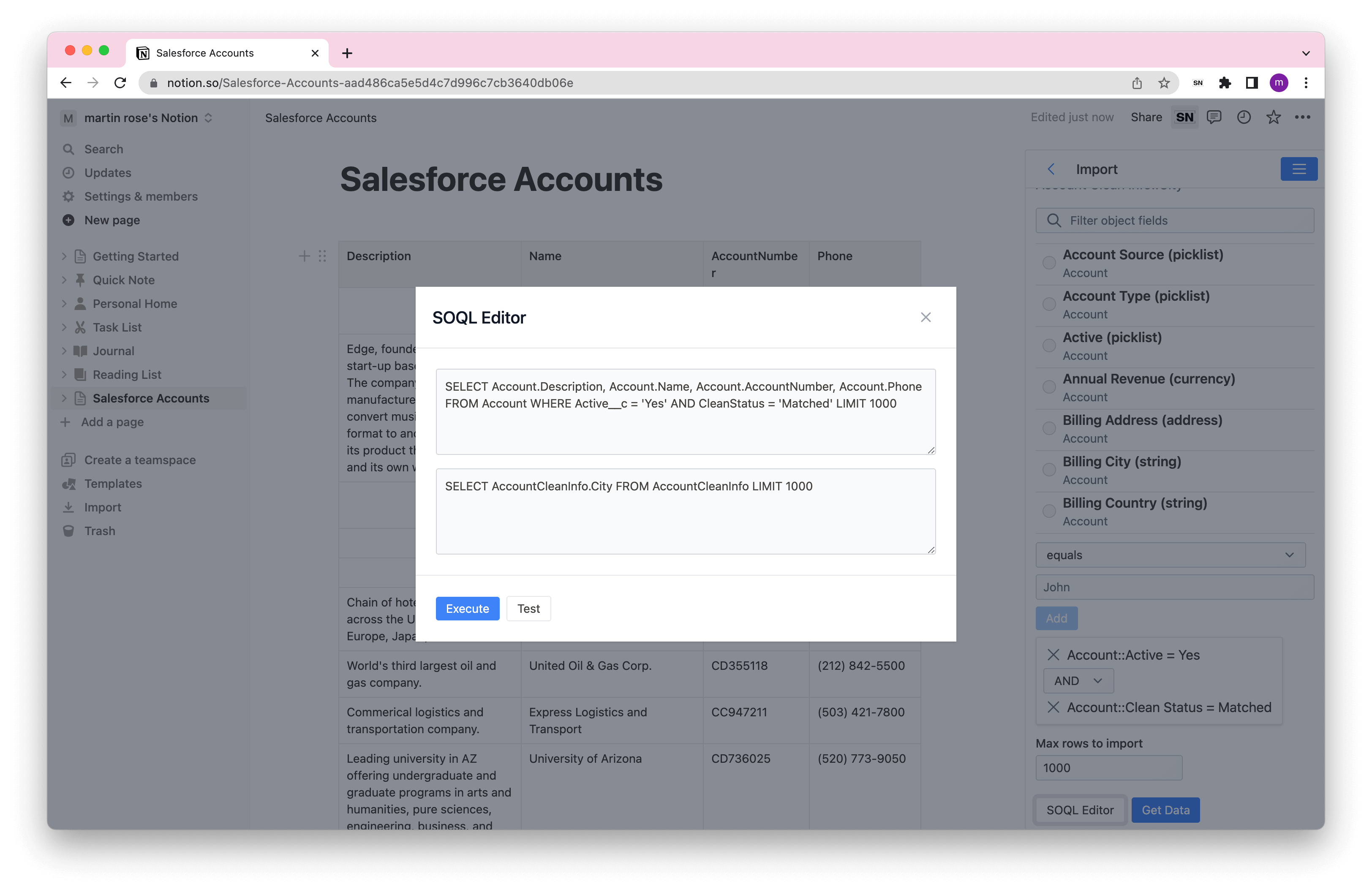 SalesforceToNotion soql editor SalesforceToNotion soql editor